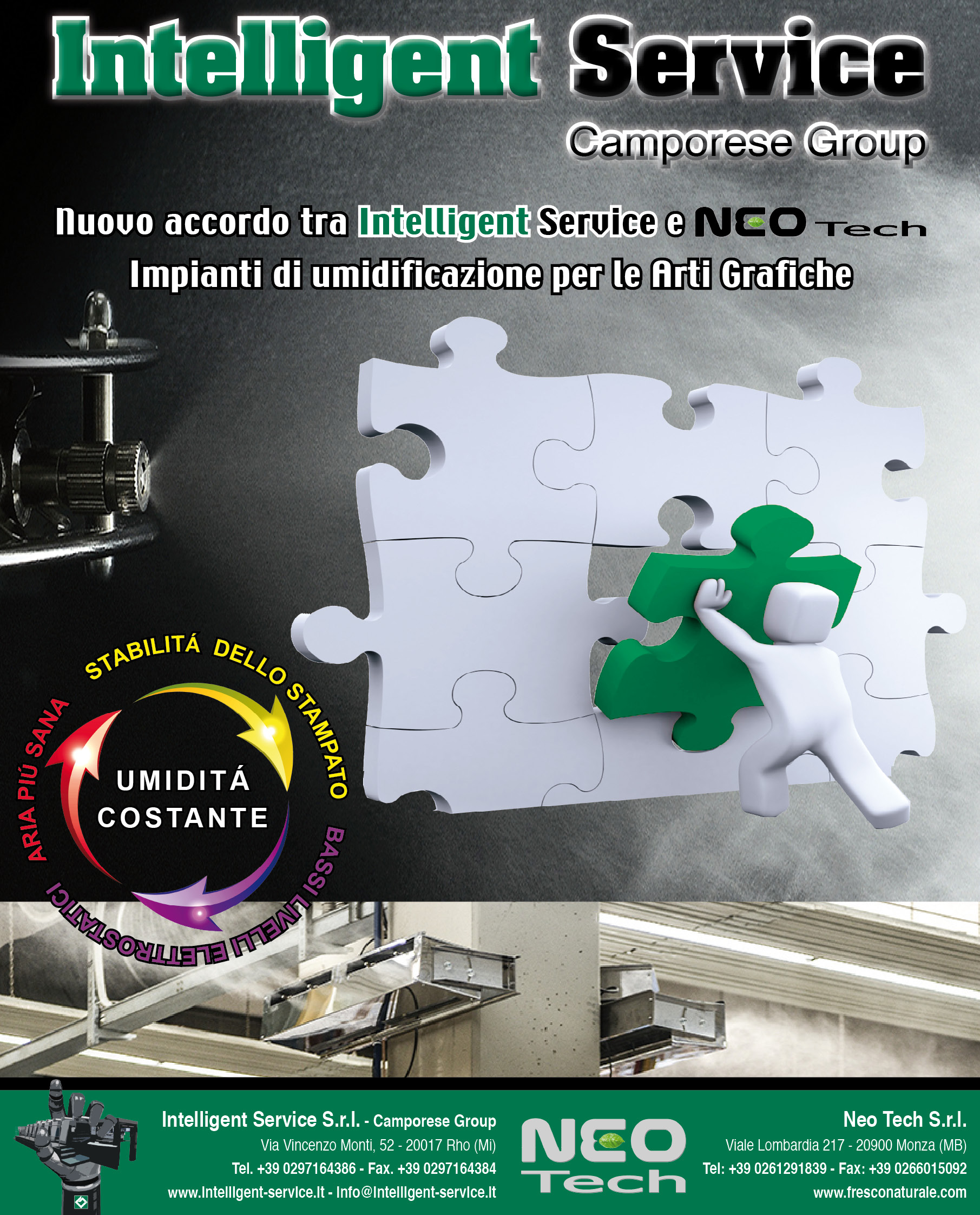 Nuovo accordo per la vendita degli impianti di umidificazione per le arti grafiche